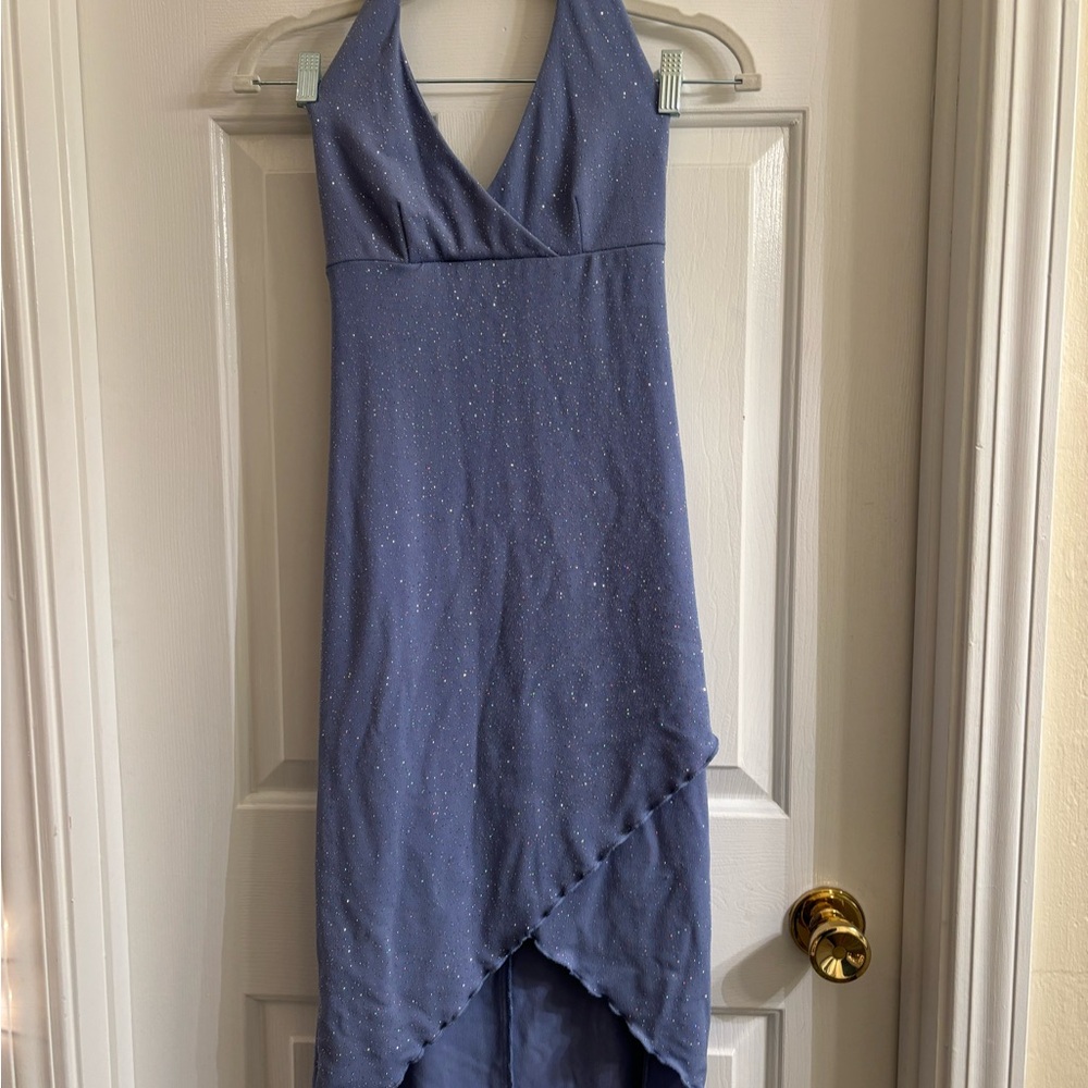 Joey Blue Asymmetrical Halter Sundress